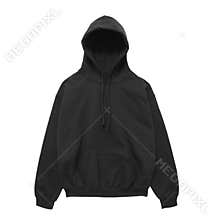 Blank hoodie sweatshirt color black front view