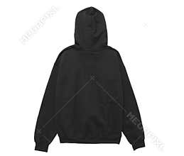 Blank hoodie sweatshirt color black back view