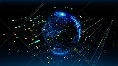 Global network connections. You can use it for a technology, communication or social media background.