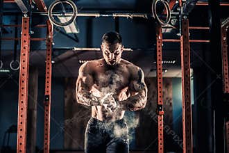 Young athlete practicing crossfit training