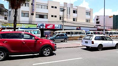 Street scene of Santa Cruz city in Bolivia