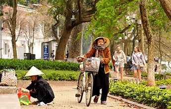 Around the Hoan Kiem Lake.