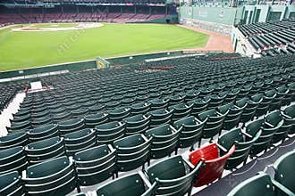 Lone Red Seat at Fenway Park in Boston, MA