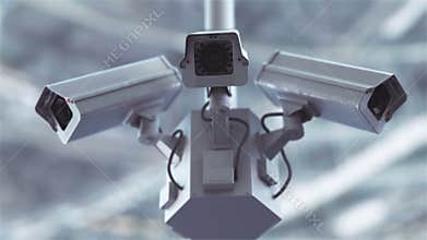 Futuristic security cameras in 4K