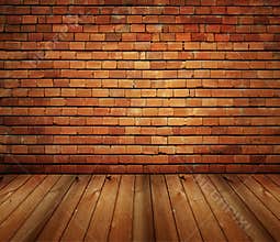 House interior brick and wood grunge texture