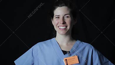 Smiling woman in the medical industry