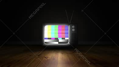 Old fashioned tv with static