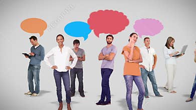 Casual group against speech doodles