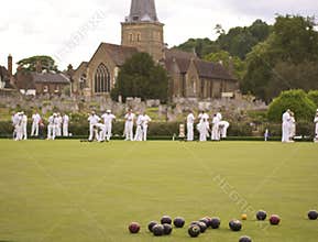 English summer village bowling green