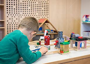 Child playing with toys