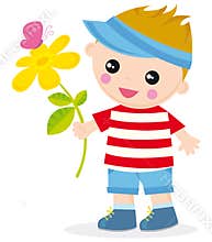 Boy with flower