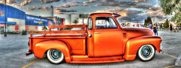 Copper toned Chevy pick up truck