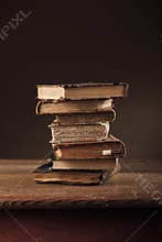 Pile of ancient books