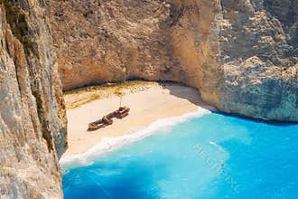 Navagio beach on Zakynthos island