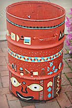 Painted Garbage Can