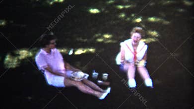 (8mm Vintage) 1954 Community Summer Picnic. Iowa,USA.