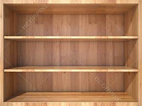 Empty wooden Shelf