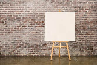 Easel with blank canvas
