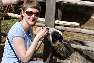 Tourist on farm