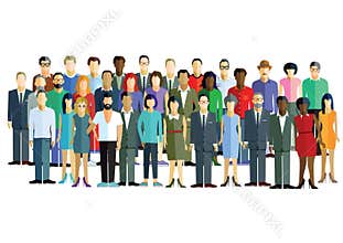 Diverse group of men and women