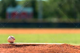 Baseball on pitchers mound