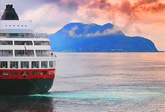 Cruise ship on ocean