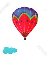 Cartoon hot air balloon
