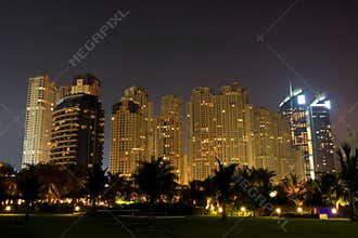 Night skyscrapers of Dubai