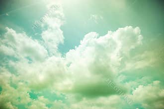 Vintage filter : Sun burst ray with cloudy and sky