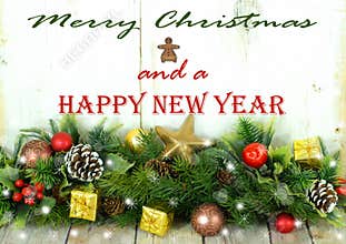 Rustic Christmas Border with Message