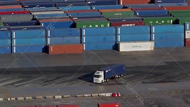 Activity in the container terminal.Time Lapse