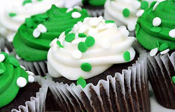 White and Green Cupcakes