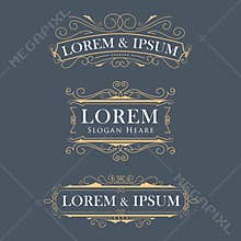 Luxury crown frame modern vector logos flourishes calligraphy el
