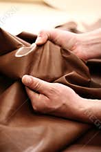 Upholstery plant. Grain leather