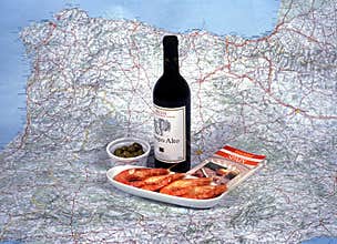 Spanish wine and tapas.