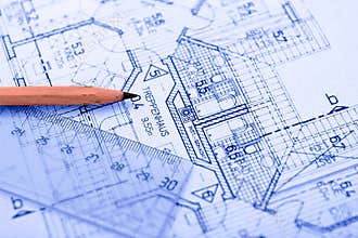 Pencil on Blueprint