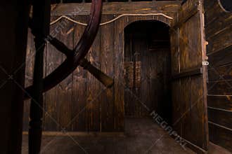 Open Door to Living Quarters of Wooden Ship
