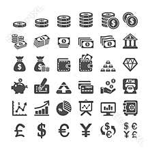 Business finance and money icon set, vector eps10