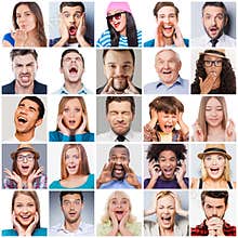 Diverse people with different emotions.