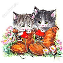 Funny animal Kitten. watercolor
