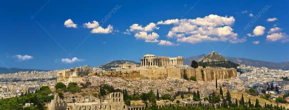 Skyline of the city of Athens