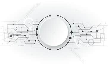 Vector illustration Abstract futuristic white circuit board