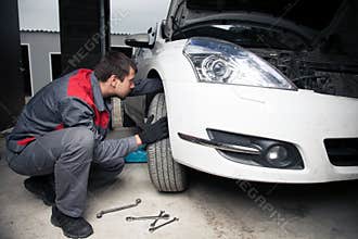 Car mechanic. Auto repair service.