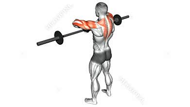 Video guides exercising. Vertical rods with the rod