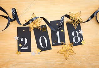 2018 with glittery decoration