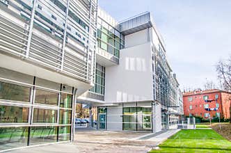 Modern hospital clinic building exterior