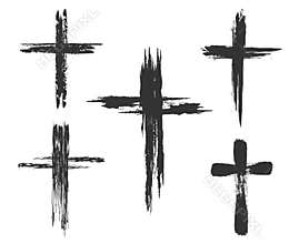 Brush painted cross icons