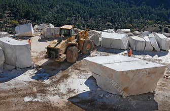 Marble quarry stones