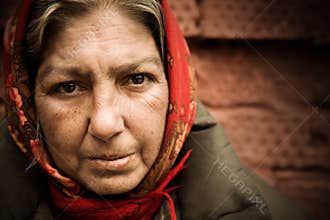 Homeless woman