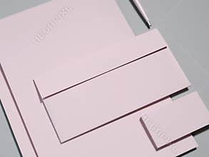 Pink branding mockup with pen